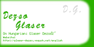 dezso glaser business card